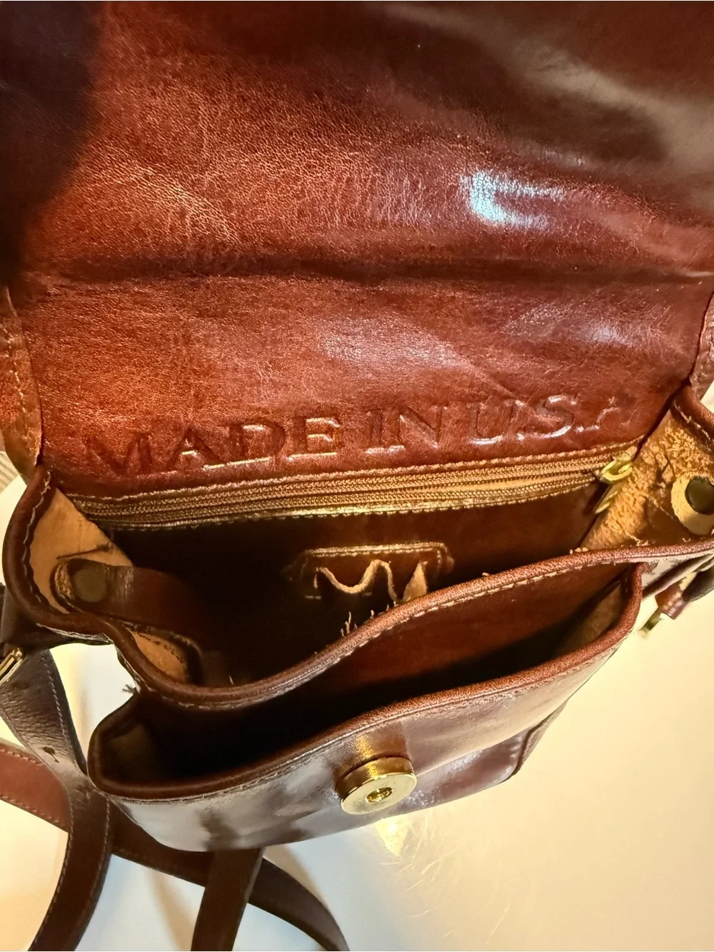 Vintage Brahmin Dark Brown Leather Crossbody Bag - Picture 10 of 15